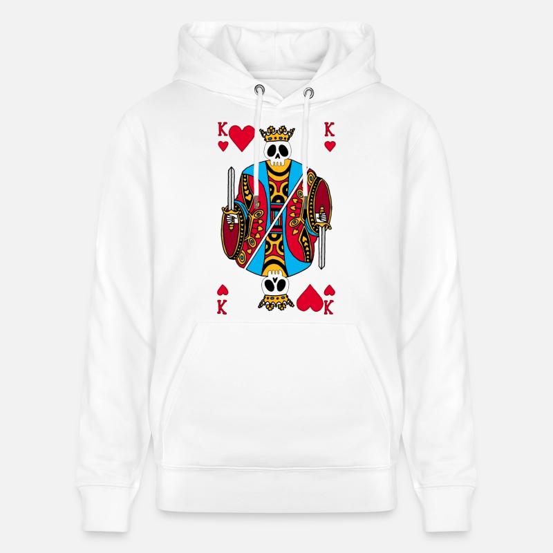 Squelette du roi de coeur - Sweat à capuche bio CRUISER Stanley/Stella Unisexe - blanc