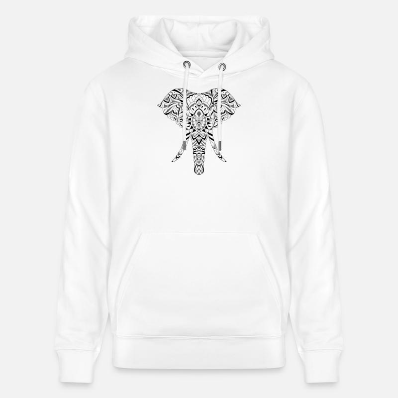 Éléphant graphique - Sweat à capuche bio CRUISER Stanley/Stella Unisexe - blanc