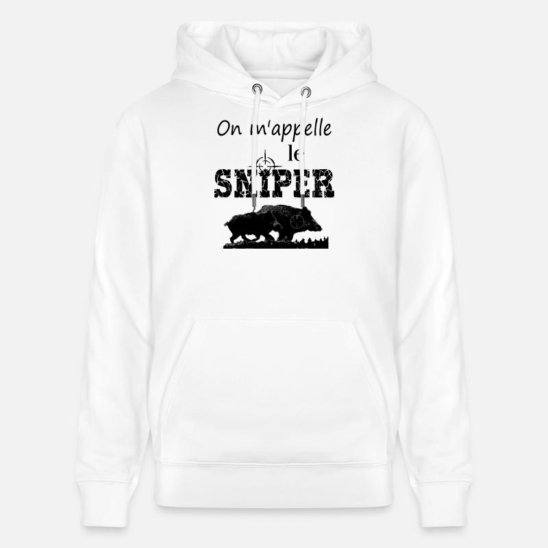 On m'appelle le SNIPER - Sweat à capuche bio CRUISER Stanley/Stella Unisexe - blanc