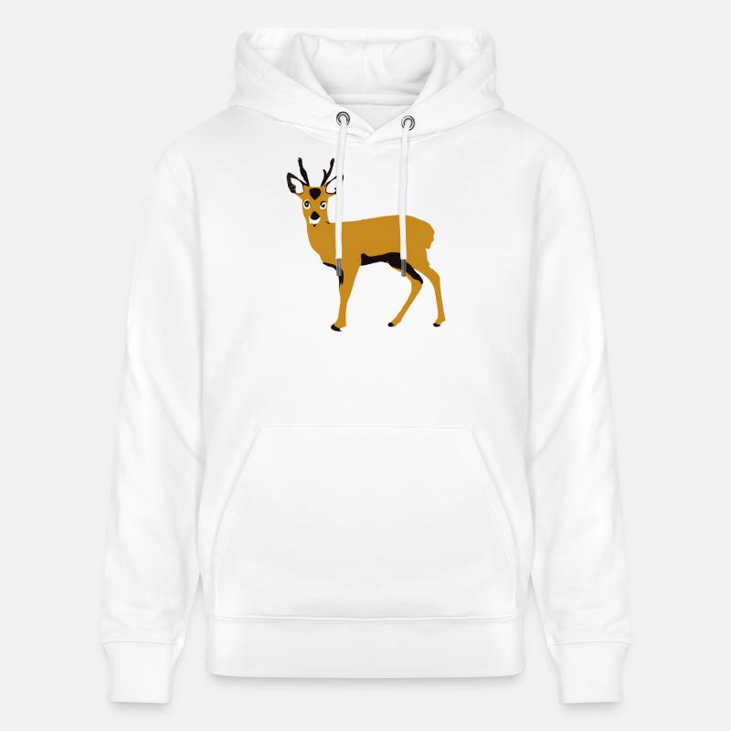 Cerf stylisé orange - Sweat à capuche bio CRUISER Stanley/Stella Unisexe - blanc