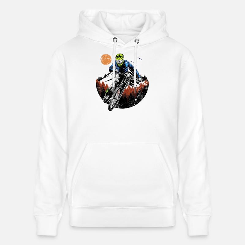 Cavalier de la crête de minuit - Sweat à capuche bio CRUISER Stanley/Stella Unisexe - blanc