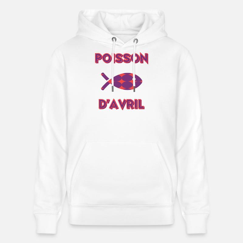 POISSON D'AVRIL - Sweat à capuche bio CRUISER Stanley/Stella Unisexe - blanc