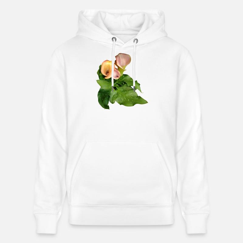 Fleurs de Calla en vert - Sweat à capuche bio CRUISER Stanley/Stella Unisexe - blanc