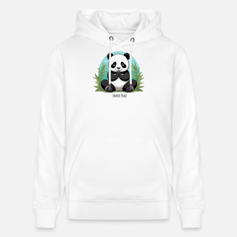 Inner Peace – Meditierender Panda - Stanley/Stella Unisex Bio-Hoodie CRUISER  - Weiß