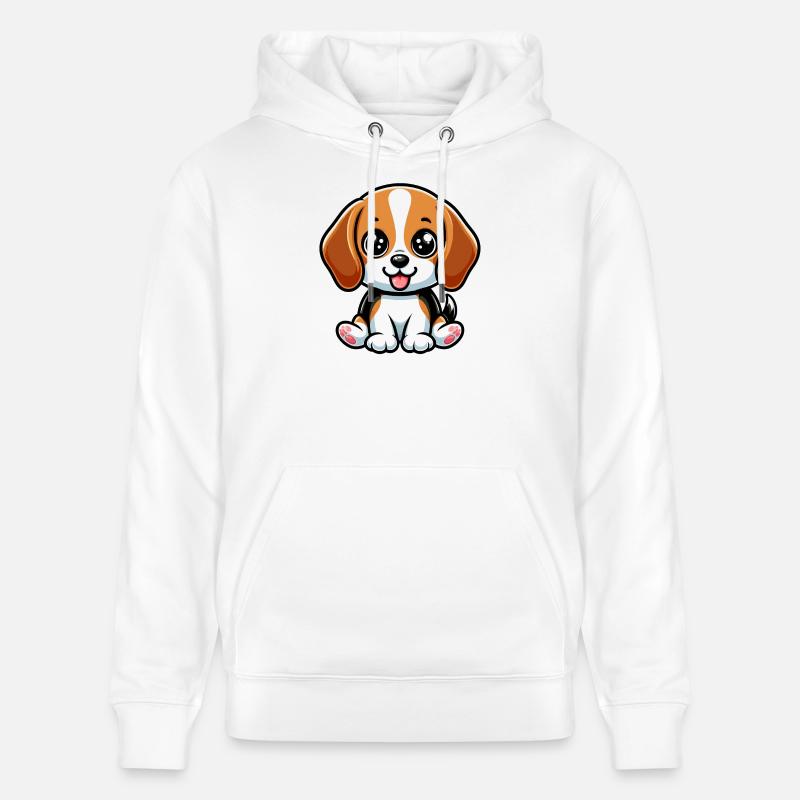 Chien Beagle Kawaii - Sweat à capuche bio CRUISER Stanley/Stella Unisexe - blanc