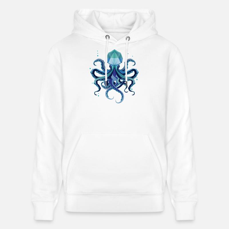 Calmar – Créature mystique des profondeurs - Sweat à capuche bio CRUISER Stanley/Stella Unisexe - blanc