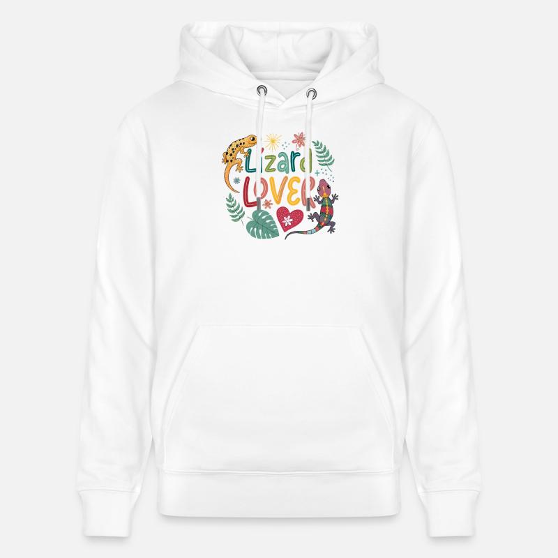 Lizard Lover Illustration - Sweat à capuche bio CRUISER Stanley/Stella Unisexe - blanc