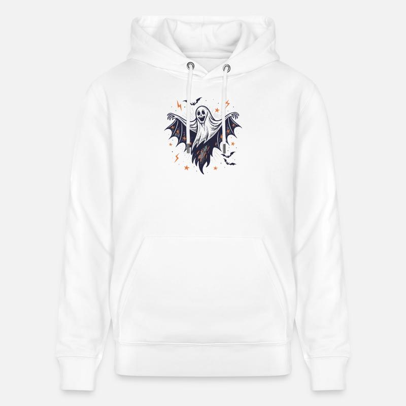 Fantôme Halloween Ailes Déployées - Sweat à capuche bio CRUISER Stanley/Stella Unisexe - blanc