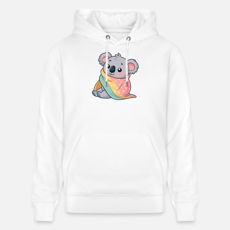 Koala cosy sous couverture - Sweat à capuche bio CRUISER Stanley/Stella Unisexe - blanc