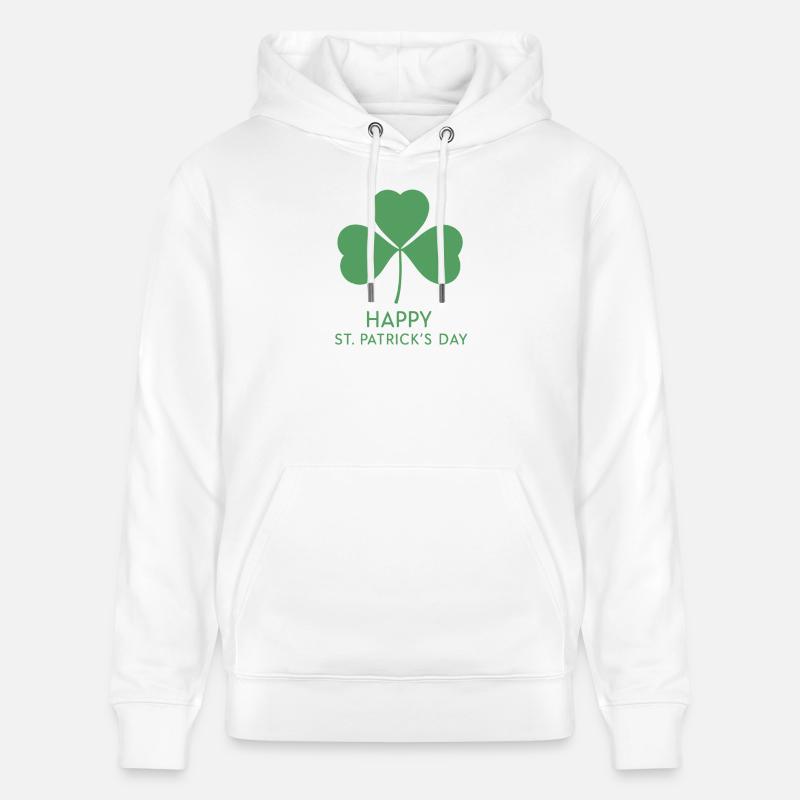 Trèfle Vert Saint Patrick - Sweat à capuche bio CRUISER Stanley/Stella Unisexe - blanc