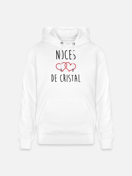 Crystal Wedding 15 Years of Marriage - Stanley/Stella CRUISER Unisex Organic Hoodie - white