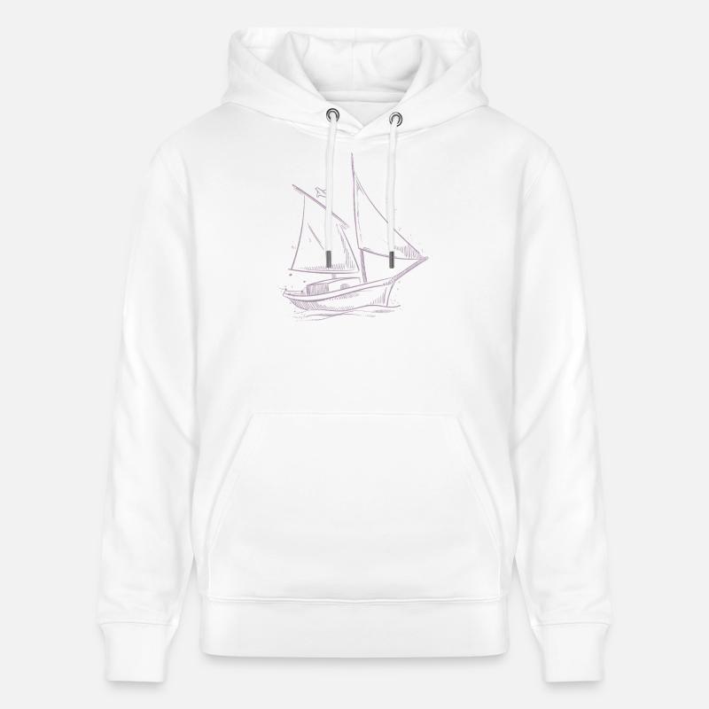 Silhouette d’aventure à voile : Marins élégants - Sweat à capuche bio CRUISER Stanley/Stella Unisexe - blanc