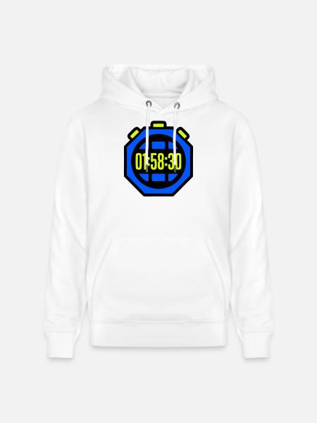 Stopwatch Best Time Half Marathon - Stanley/Stella CRUISER Unisex Organic Hoodie - white