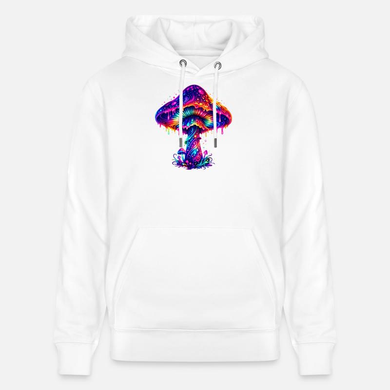 Champignon arc-en-ciel psychédélique - Sweat à capuche bio CRUISER Stanley/Stella Unisexe - blanc