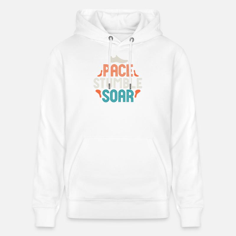 Pace Stumble Soar — Bunte Motivation - Stanley/Stella Unisex Bio-Hoodie CRUISER  - Weiß