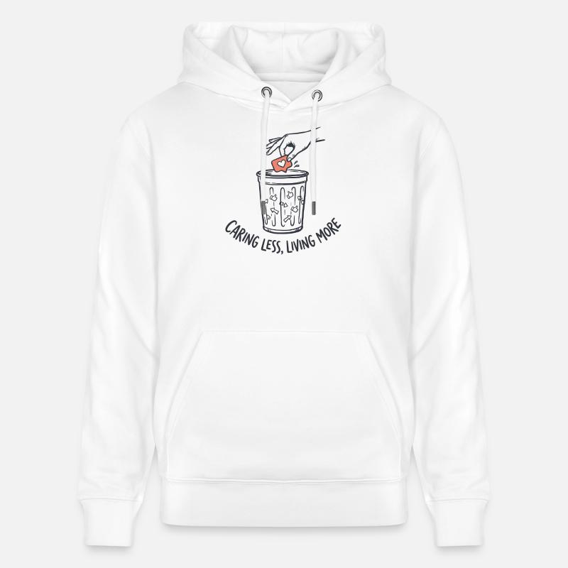 Moins de soucis Vivre plus - Sweat à capuche bio CRUISER Stanley/Stella Unisexe - blanc