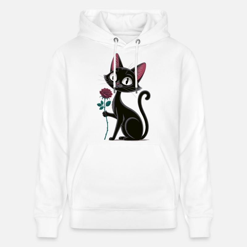 Chat à la chemise rose - Sweat à capuche bio CRUISER Stanley/Stella Unisexe - blanc