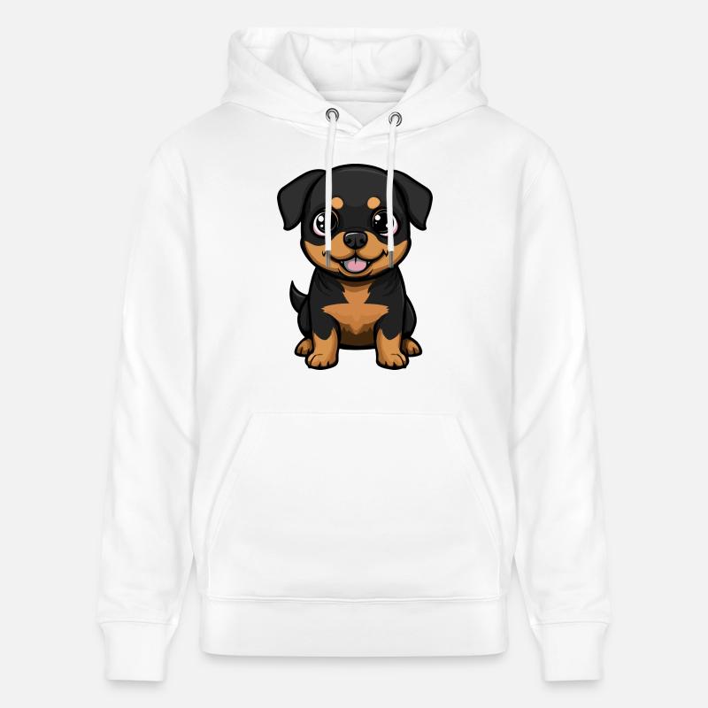 Rottweiler chien bande dessinée mignon - Sweat à capuche bio CRUISER Stanley/Stella Unisexe - blanc