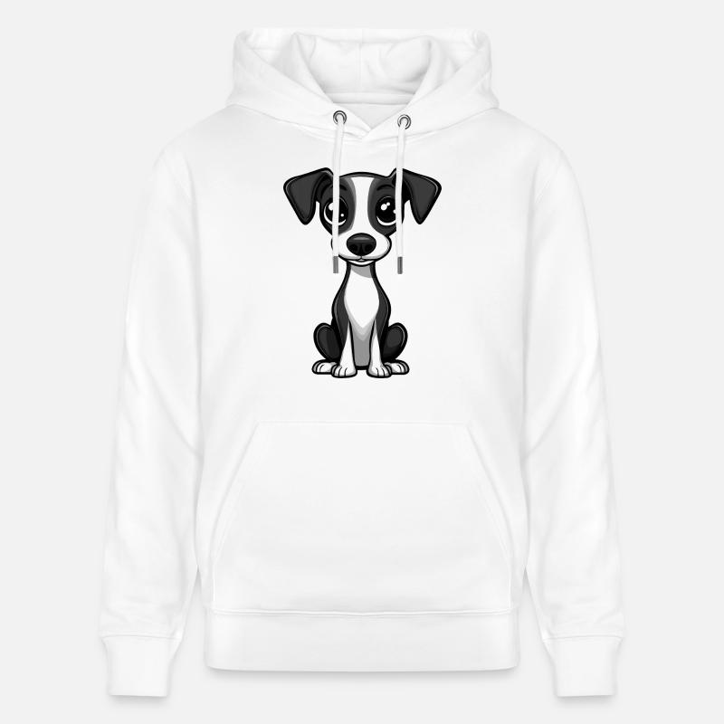 Whippet Chien Comique Bébé - Sweat à capuche bio CRUISER Stanley/Stella Unisexe - blanc