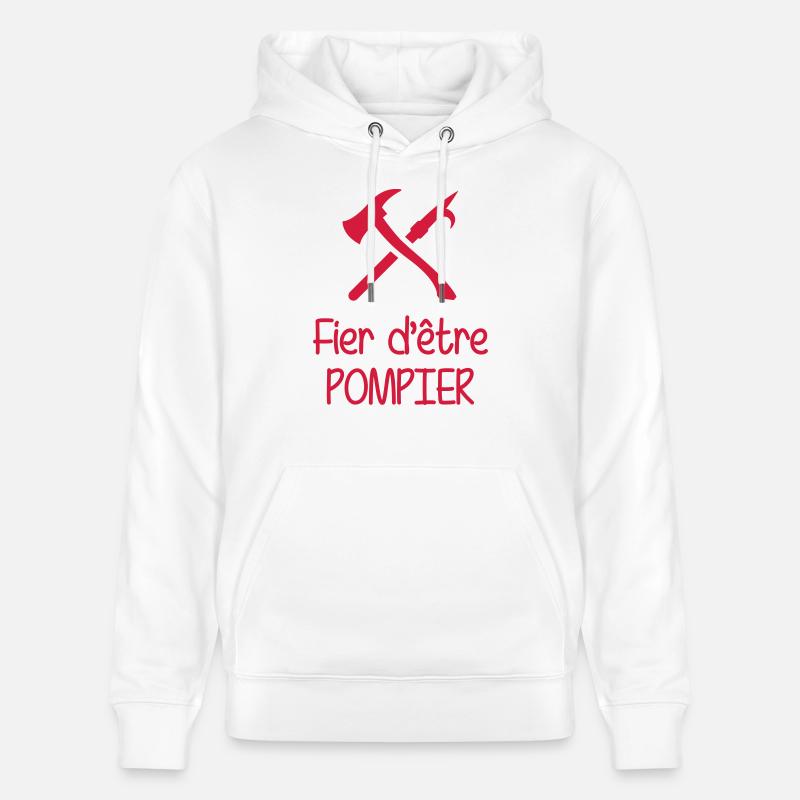 Pompier / Feu / Sécurité / Pompière / Urgences - Sweat à capuche bio CRUISER Stanley/Stella Unisexe - blanc