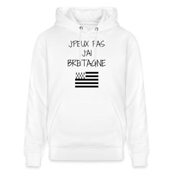 Bretagne / Breton / Bretonne / BZH / Breizh - Stanley/Stella Unisex Bio-Hoodie CRUISER  - Weiß - Vorne - Alina (178cm) & Michal (187cm)