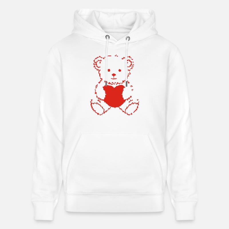 herz - Sweat à capuche bio CRUISER Stanley/Stella Unisexe - blanc