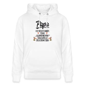 Papa kleine Tochter finanzielle Belastung - Stanley/Stella Unisex Bio-Hoodie CRUISER  - Weiß - Vorne - Alina (178cm) & Michal (187cm)