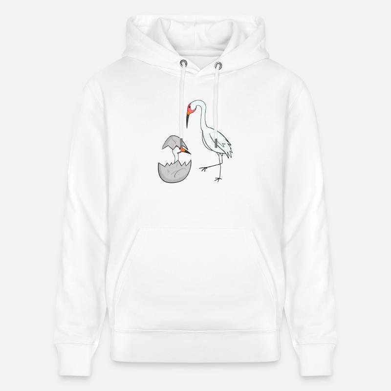 Grue avec grue pour bébé - Sweat à capuche bio CRUISER Stanley/Stella Unisexe - blanc