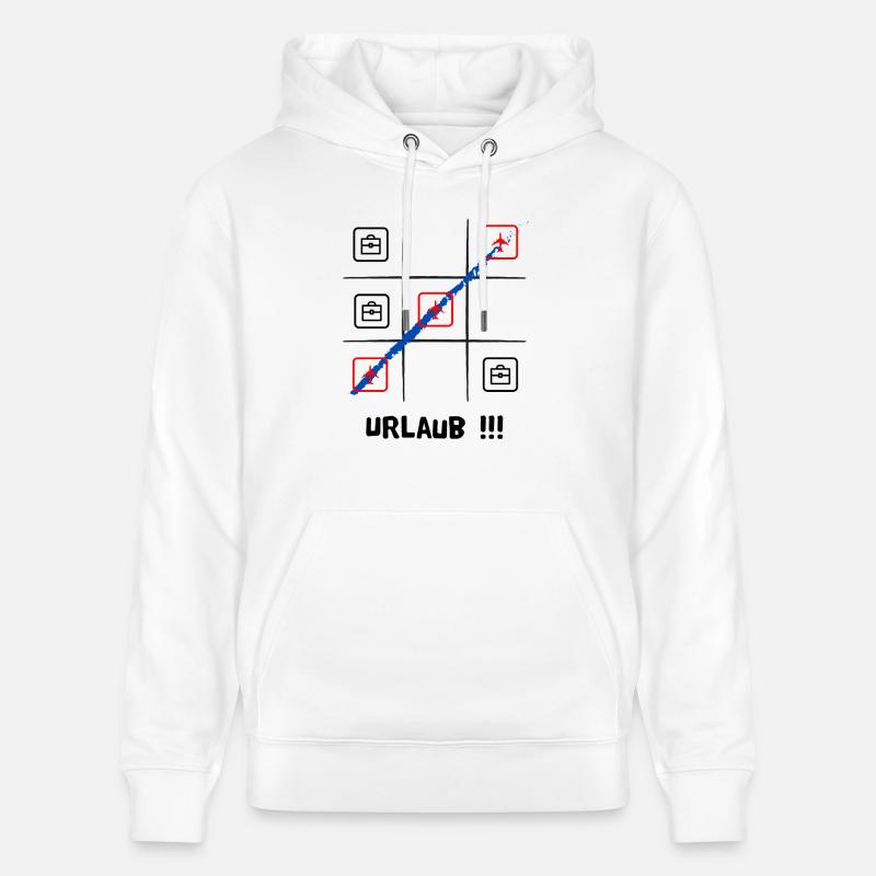 Tik tak to oder Käsekästchen, Urlaub oder Arbeit - Stanley/Stella Unisex Bio-Hoodie CRUISER  - Weiß