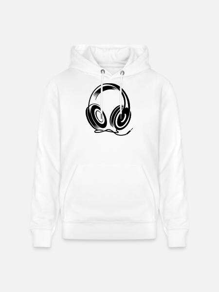 a headphone with cable - Stanley/Stella CRUISER Unisex Organic Hoodie - white