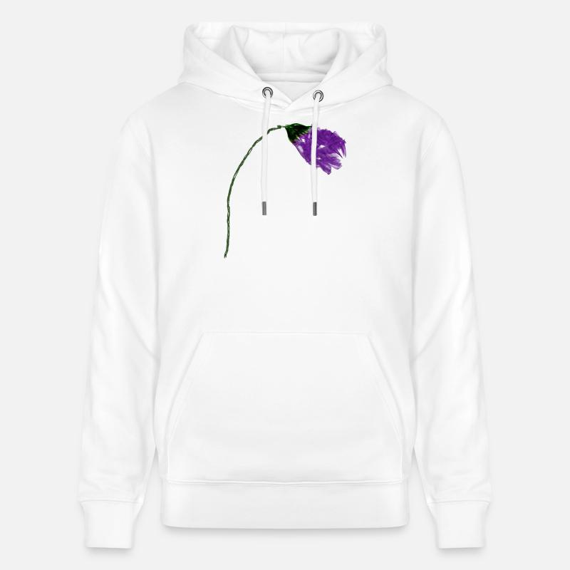Fleur de violette à surface abstraite - Sweat à capuche bio CRUISER Stanley/Stella Unisexe - blanc