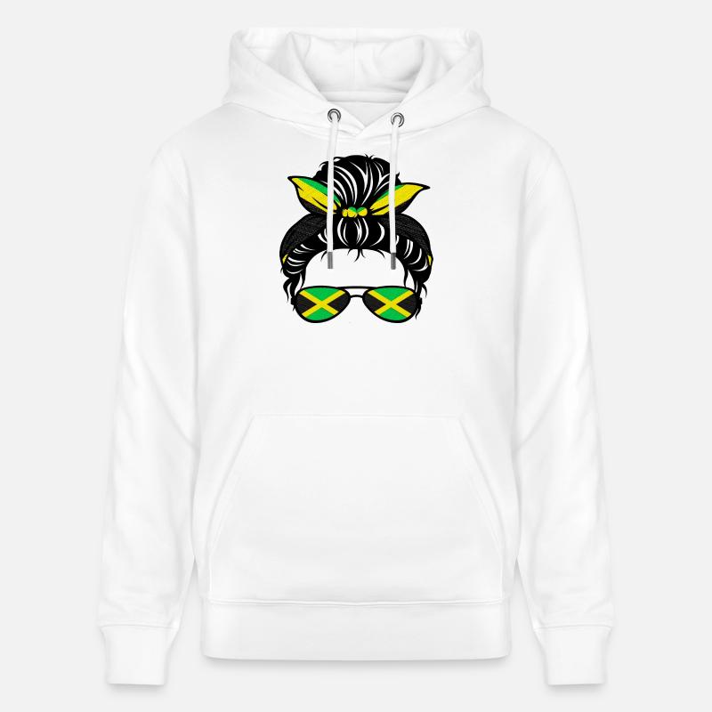 Lunettes de soleil Jamaïque drapeau - Sweat à capuche bio CRUISER Stanley/Stella Unisexe - blanc