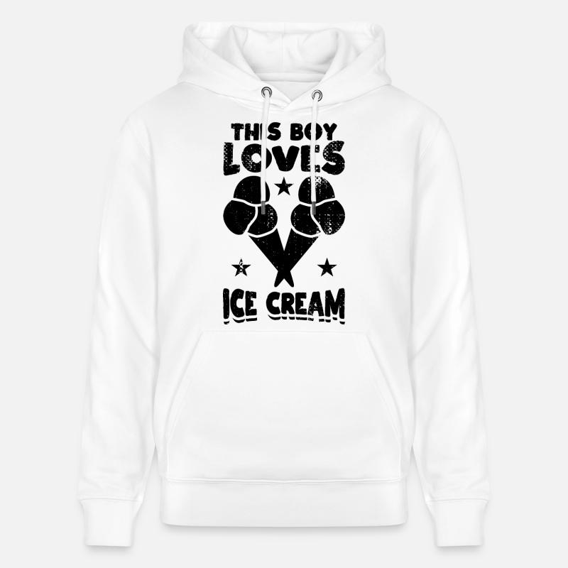 Garçon de crème glacée - Sweat à capuche bio CRUISER Stanley/Stella Unisexe - blanc
