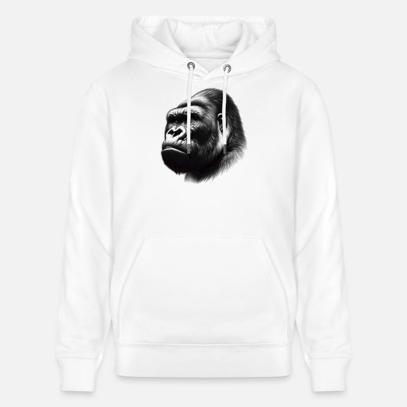 Gorille - Sweat à capuche bio CRUISER Stanley/Stella Unisexe - blanc