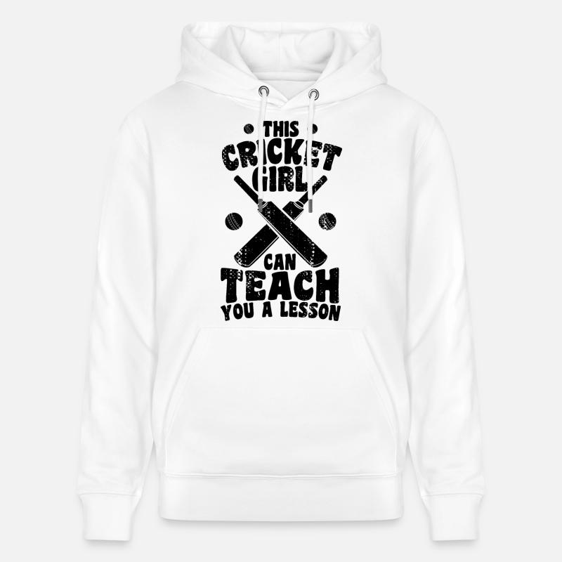 Cricket Mädchen erteilt dir eine Lektion - Stanley/Stella Unisex Bio-Hoodie CRUISER  - Weiß
