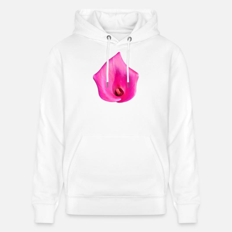 Fleur de Calla Rose - Sweat à capuche bio CRUISER Stanley/Stella Unisexe - blanc