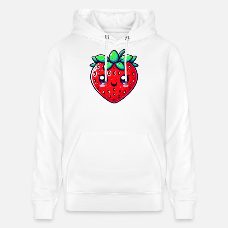 Erdbeer-Erdbeeren - Stanley/Stella Unisex Bio-Hoodie CRUISER  - Weiß
