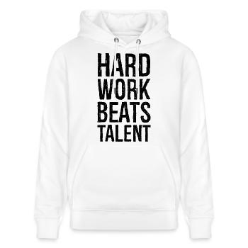 Hard Work Beats Talent - Stanley/Stella CRUISER Unisex Organic Hoodie - white - Front - Alina (178cm) & Michal (187cm)