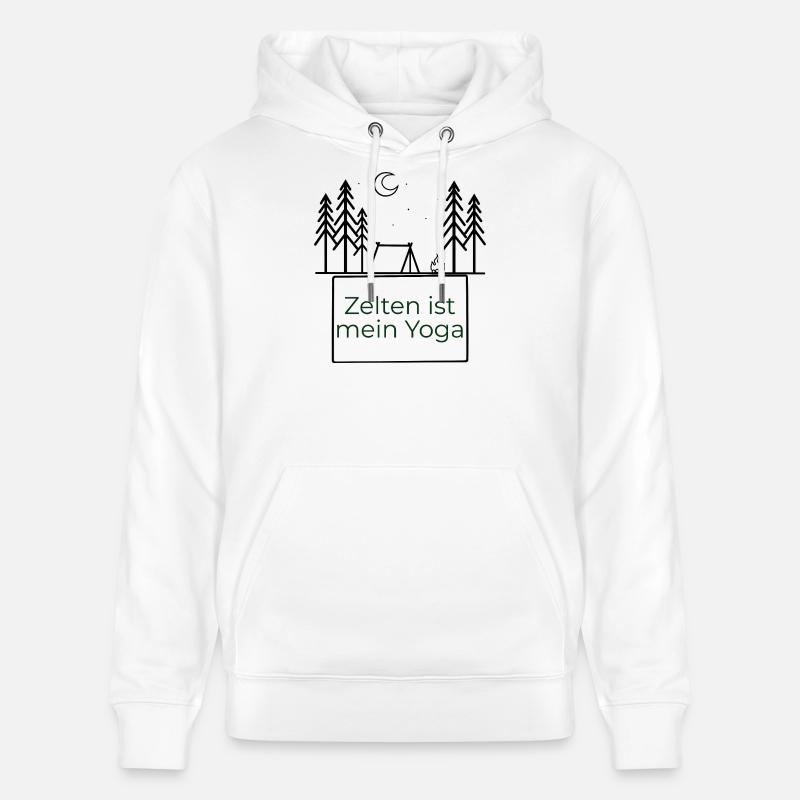 Le camping, c’est mon yoga - Sweat à capuche bio CRUISER Stanley/Stella Unisexe - blanc