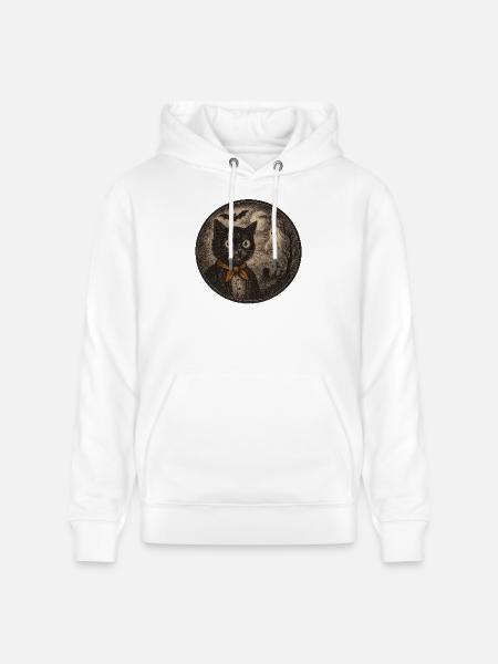 Chats effrayants avec lune fantôme - Sweat à capuche bio CRUISER Stanley/Stella Unisexe - blanc