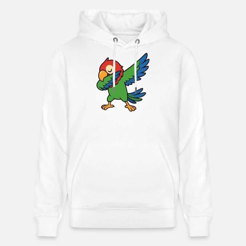 Bande dessinée Parrot Dabbing - Sweat à capuche bio CRUISER Stanley/Stella Unisexe - blanc