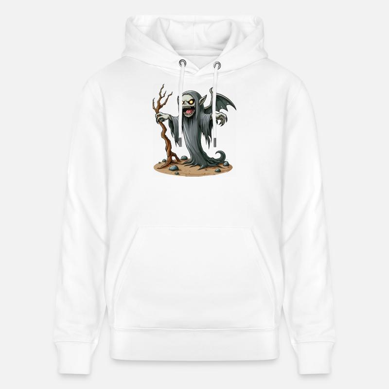 Sensenmann-Banshee auf der Erde - Stanley/Stella Unisex Bio-Hoodie CRUISER  - Weiß