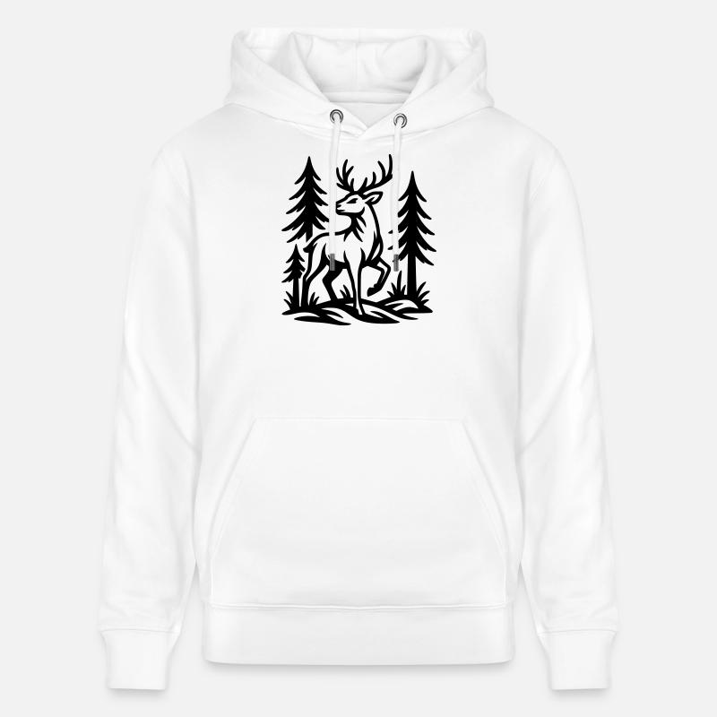 chevreuil - Sweat à capuche bio CRUISER Stanley/Stella Unisexe - blanc