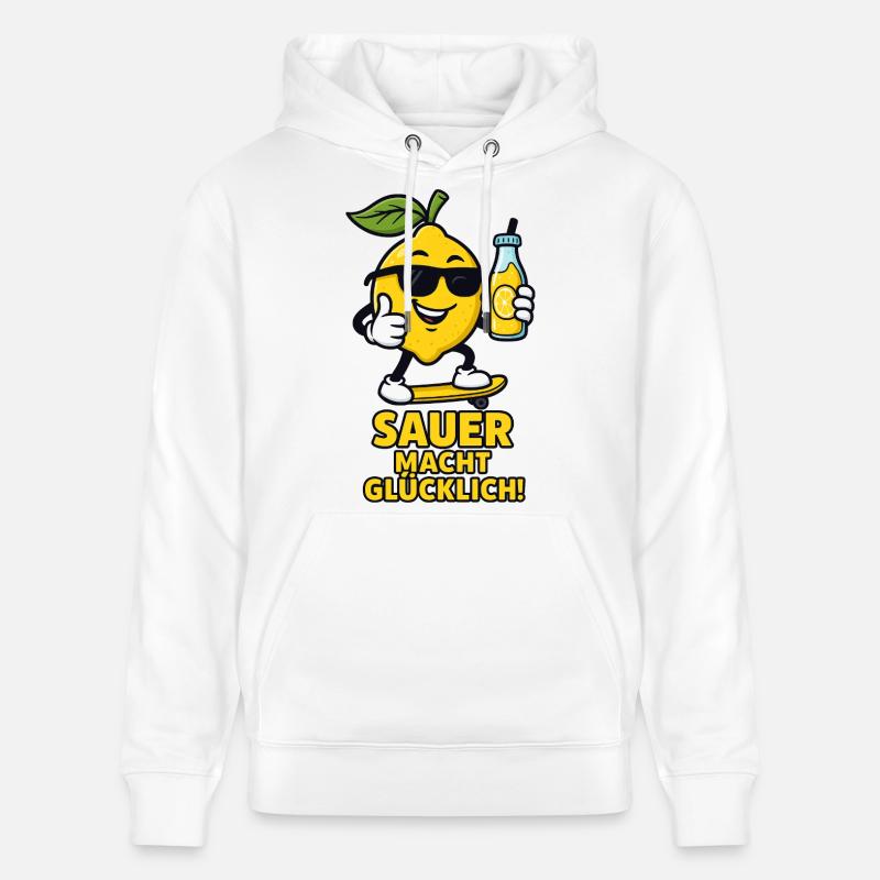 Lemon skateboard sour vous rend heureux - Sweat à capuche bio CRUISER Stanley/Stella Unisexe - blanc