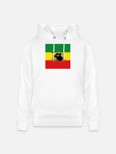 Reggae Drums - Stanley/Stella CRUISER Unisex Organic Hoodie - white