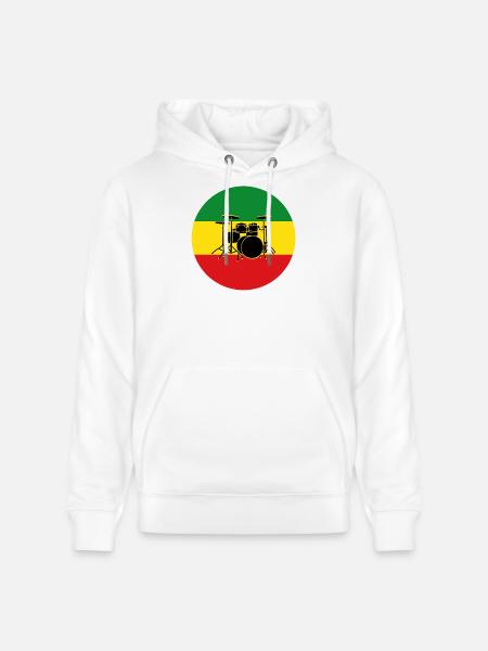 Reggae-Trommeln Silhouette - Stanley/Stella Unisex Bio-Hoodie CRUISER - Weiß