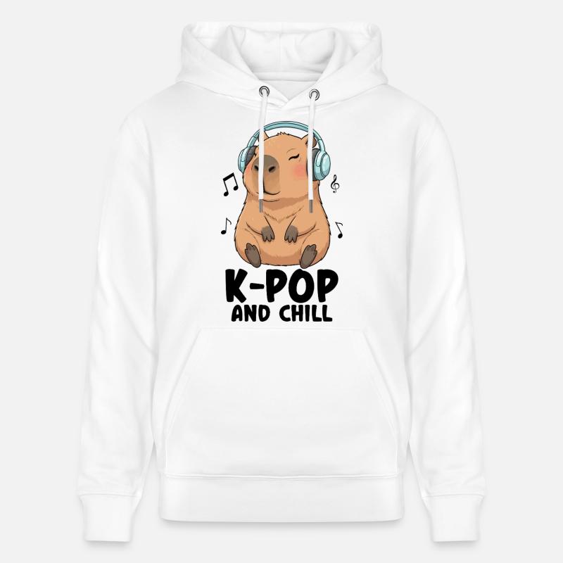 K-Pop et Chill - Sweat à capuche bio CRUISER Stanley/Stella Unisexe - blanc