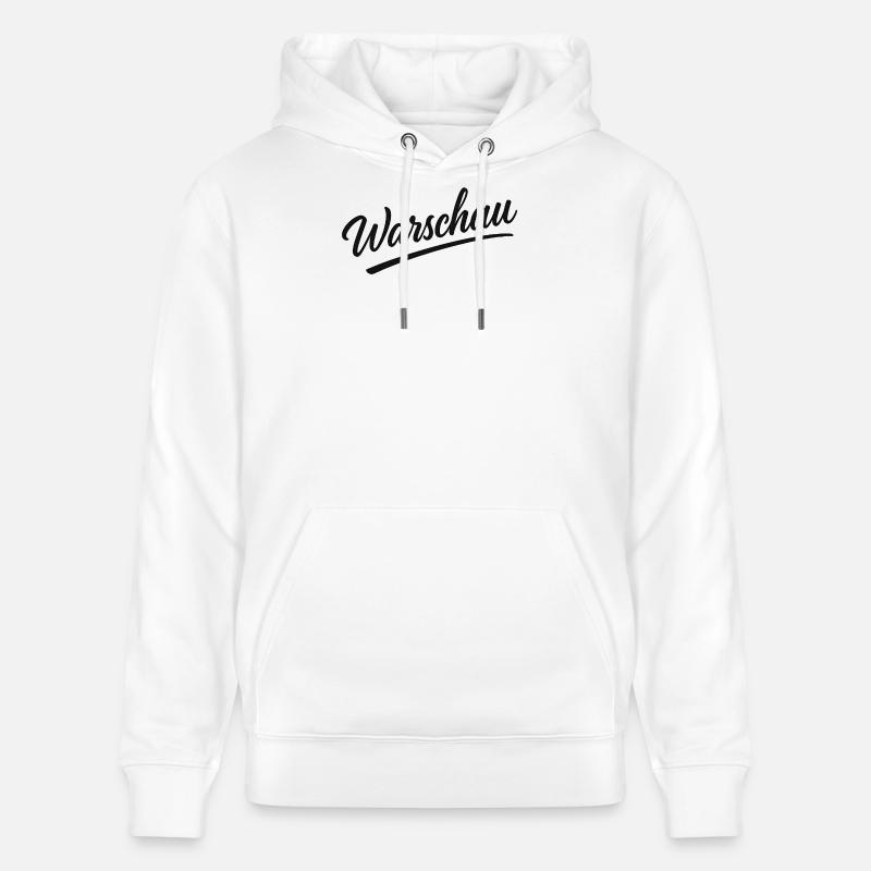 Lettrage de Varsovie en italique - Sweat à capuche bio CRUISER Stanley/Stella Unisexe - blanc