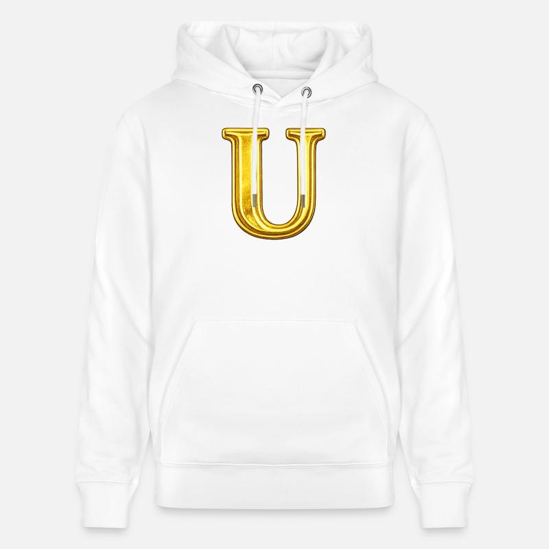Monogramme Golden U - Sweat à capuche bio CRUISER Stanley/Stella Unisexe - blanc