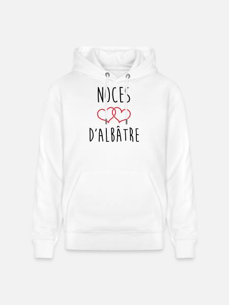 Alabaster-Hochzeit 75 Jahre Ehe - Stanley/Stella Unisex Bio-Hoodie CRUISER - Weiß